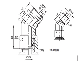 EV 45度組合接頭、PARKER卡套接頭、PARKER接頭