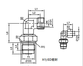 DVWE-R 90°滑動軸承旋轉接頭、PARKER接頭、PARKER卡套接頭